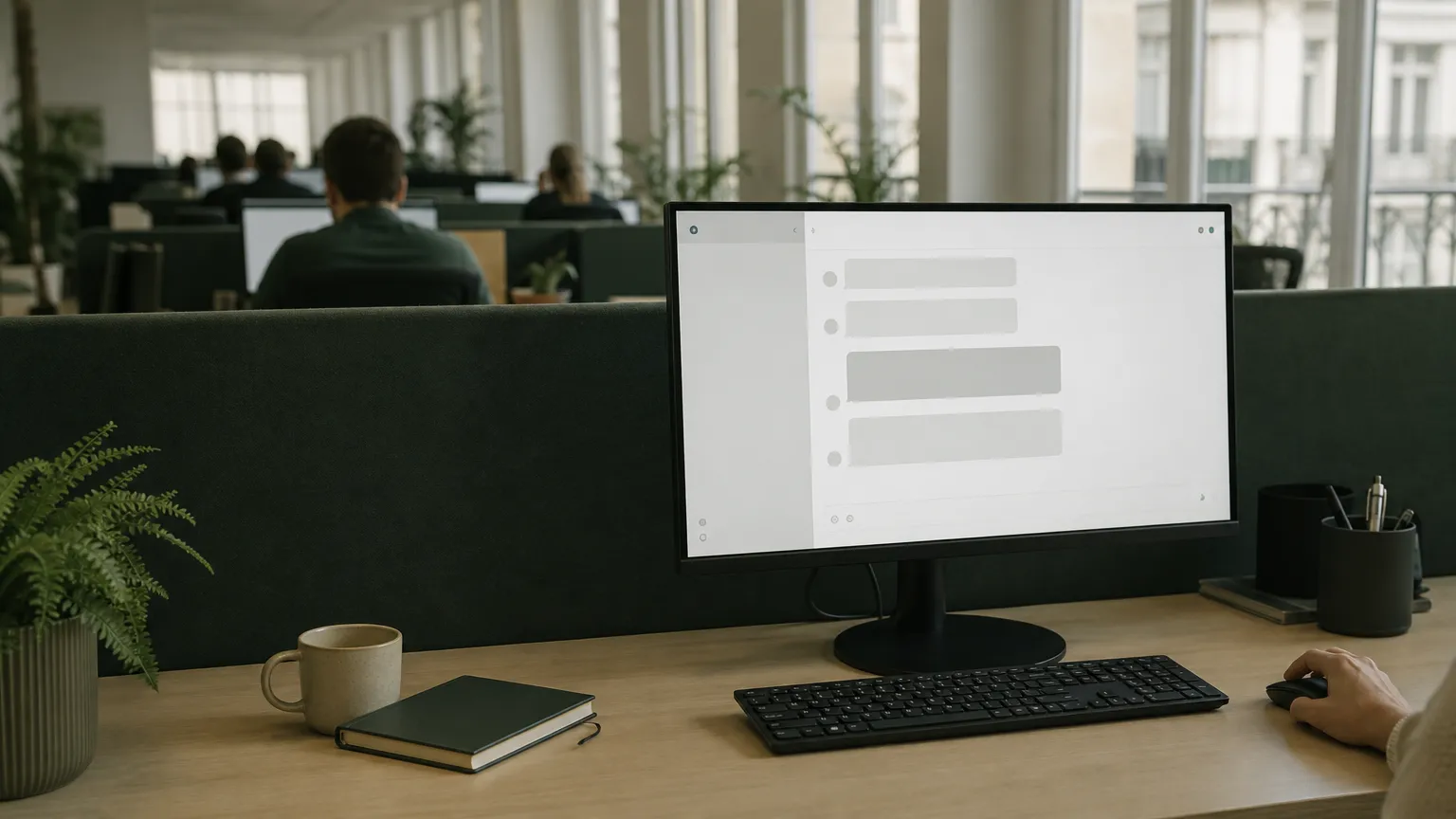 Interface de chatbot d'entreprise en cours de configuration
